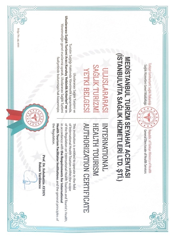 Uluslararası Sağlık Acentası Yetki Belgesi